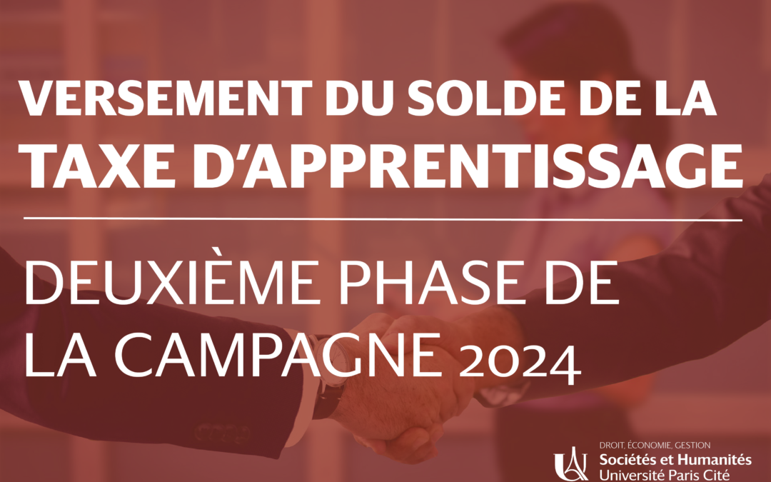 VERSEMENT DU SOLDE DE LA TAXE D’APPRENTISSAGE : DEUXIÈME PHASE