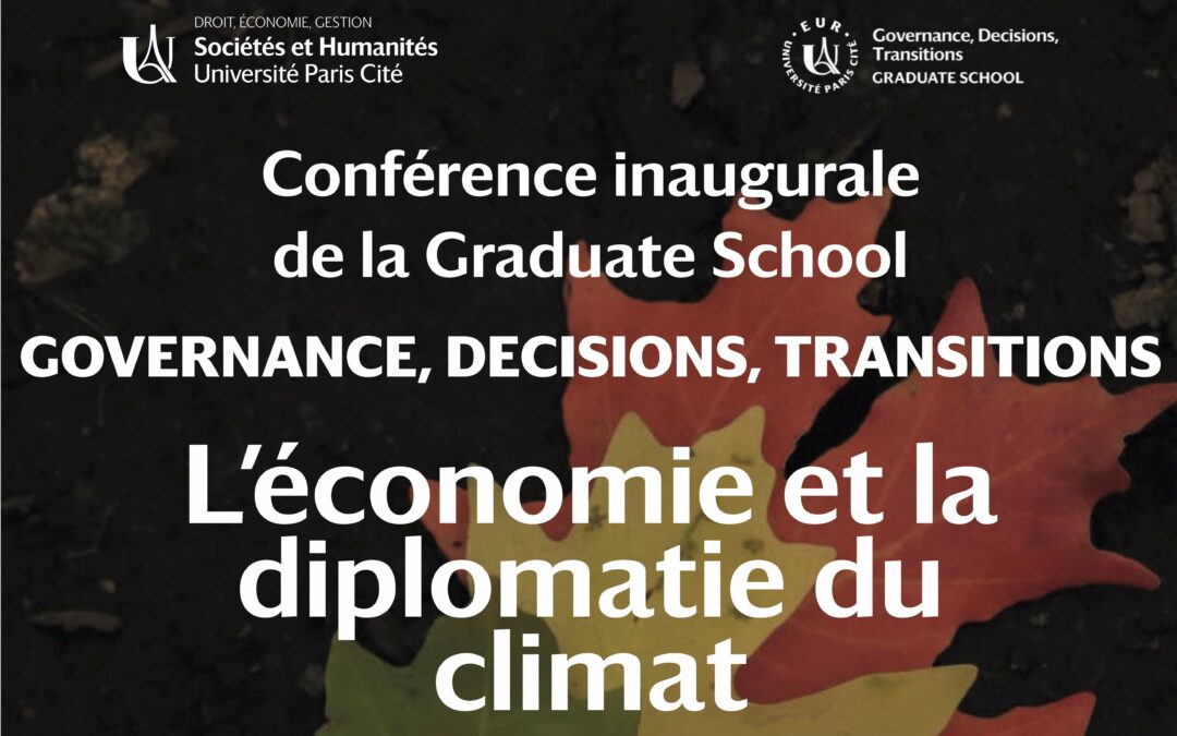 Conférence inaugurale de la Graduate School – 5 novembre 2024